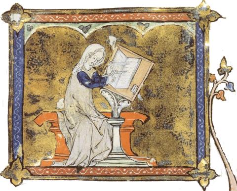 Marie de France écrivant ses lais